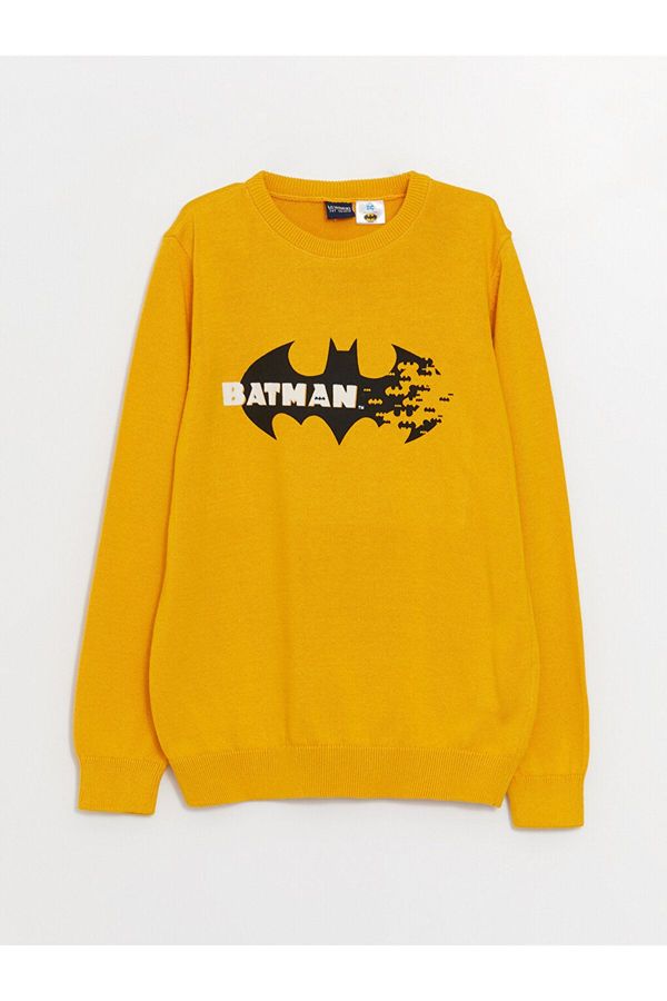 LC Waikiki LC Waikiki Crew Neck Batman Patterned Long Sleeve Boy Knitwear Sweater