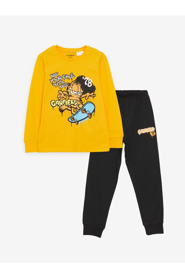 LC Waikiki LC Waikiki Crew Neck Garfield Printed Long Sleeve Boy's Pajama Set