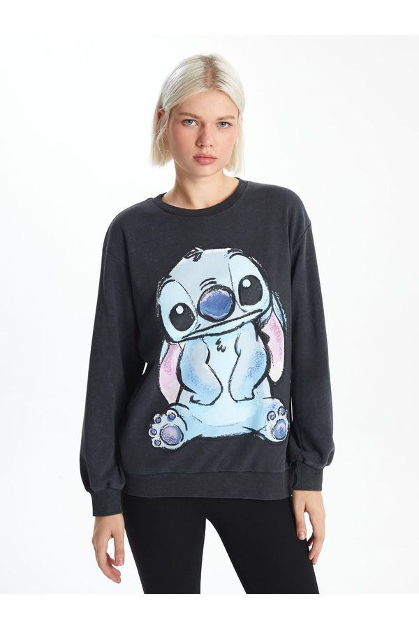 LC Waikiki LC Waikiki Crew Neck Lilo & Stitch Printed Women's Sweatshirt