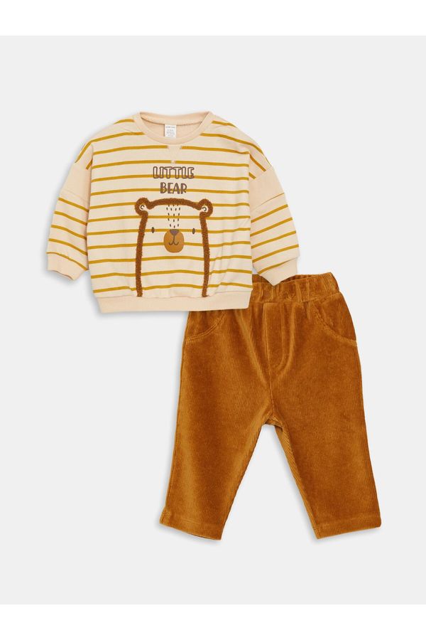 LC Waikiki LC Waikiki Crew Neck Long Sleeve Baby Boy Sweatshirt and Trousers 2-Piece Set