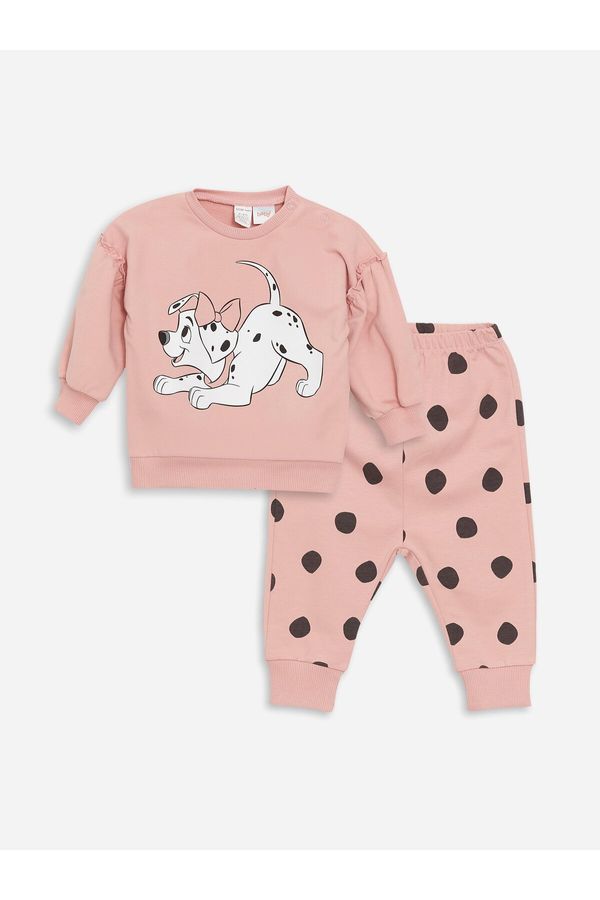 LC Waikiki LC Waikiki Crew Neck Long Sleeve Baby Girl Sweatshirt and Tracksuit Bottom 2-Piece Set