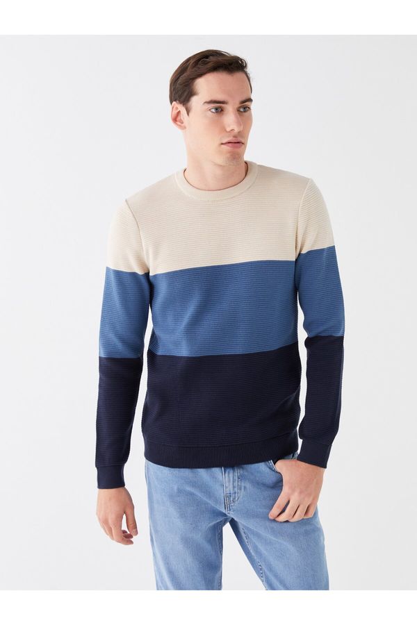 LC Waikiki LC Waikiki Crew Neck Long Sleeve Color Block Men's Knitwear Sweater