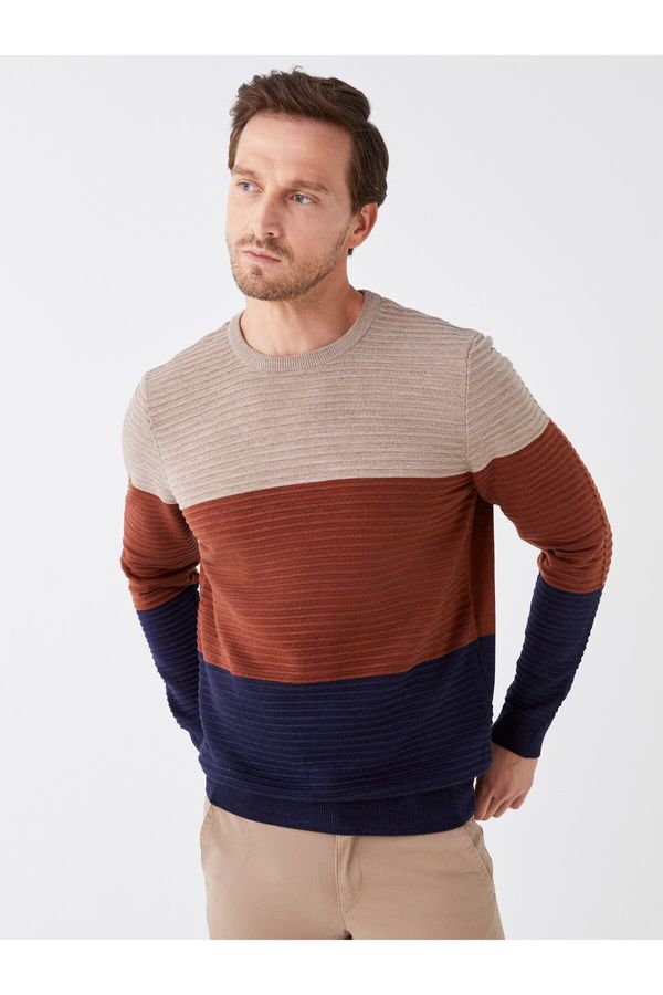 LC Waikiki LC Waikiki Crew Neck Long Sleeve Color Block Men's Knitwear Sweater