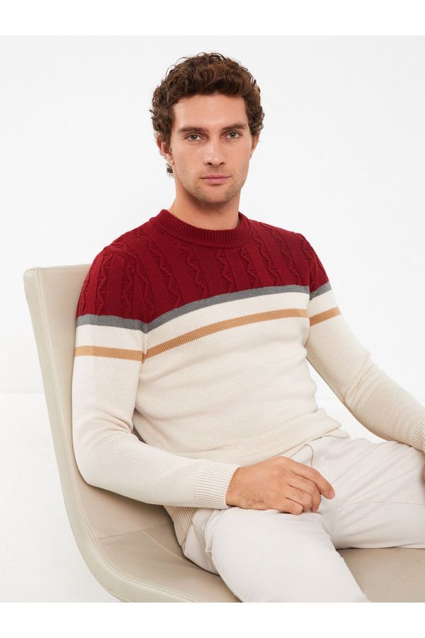 LC Waikiki LC Waikiki Crew Neck Long Sleeve Color Block Men's Knitwear Sweater