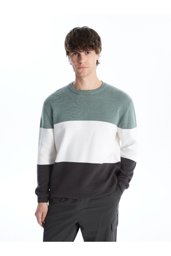 LC Waikiki LC Waikiki Crew Neck Long Sleeve Color Block Men's Knitwear Sweater