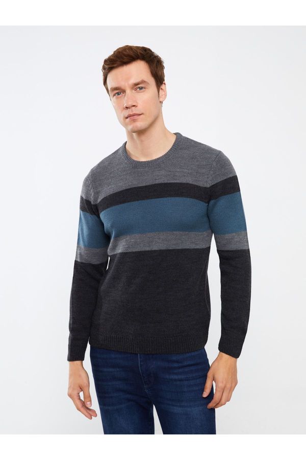 LC Waikiki LC Waikiki Crew Neck Long Sleeve Color Block Men's Knitwear Sweater