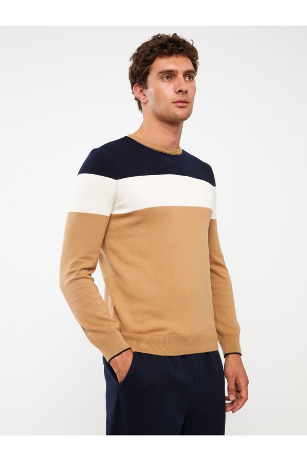 LC Waikiki LC Waikiki Crew Neck Long Sleeve Color Block Men's Knitwear Sweater