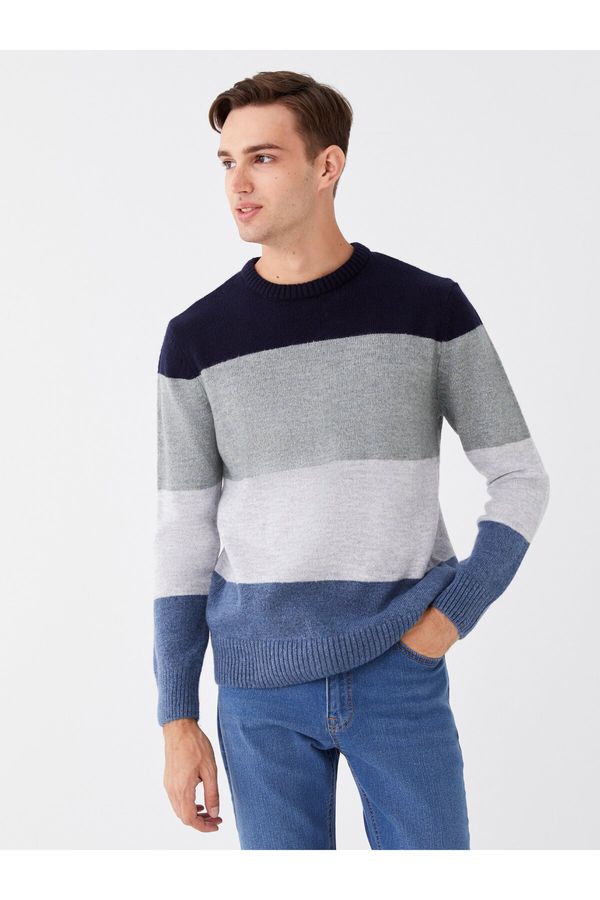 LC Waikiki LC Waikiki Crew Neck Long Sleeve Color Block Men's Knitwear Sweater