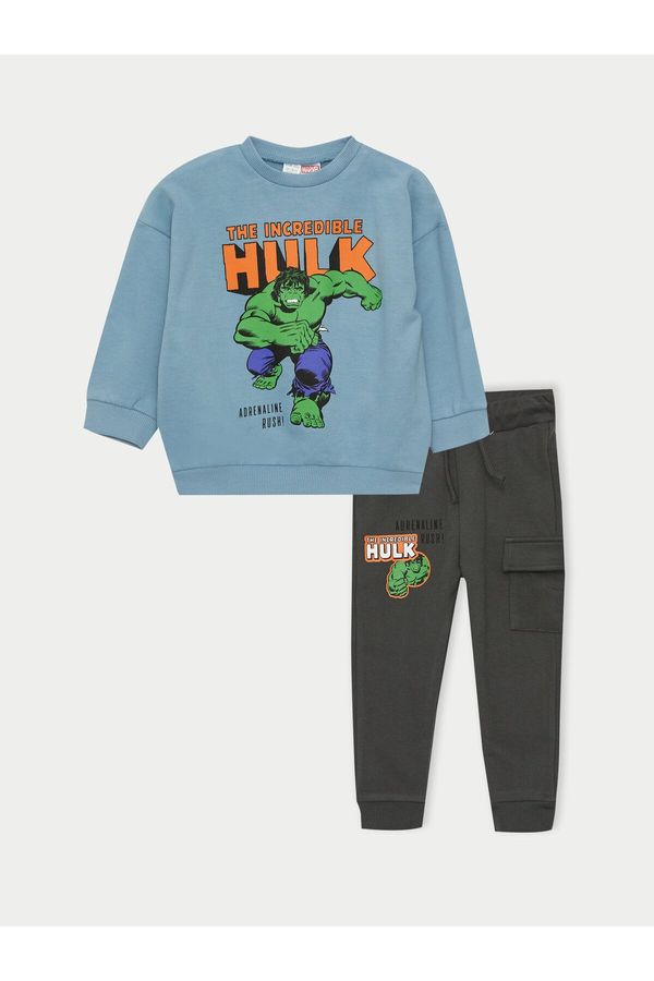 LC Waikiki LC Waikiki Crew Neck Long Sleeve Hulk Print Baby Boy Sweatshirt and Sweatpants 2-piece Set