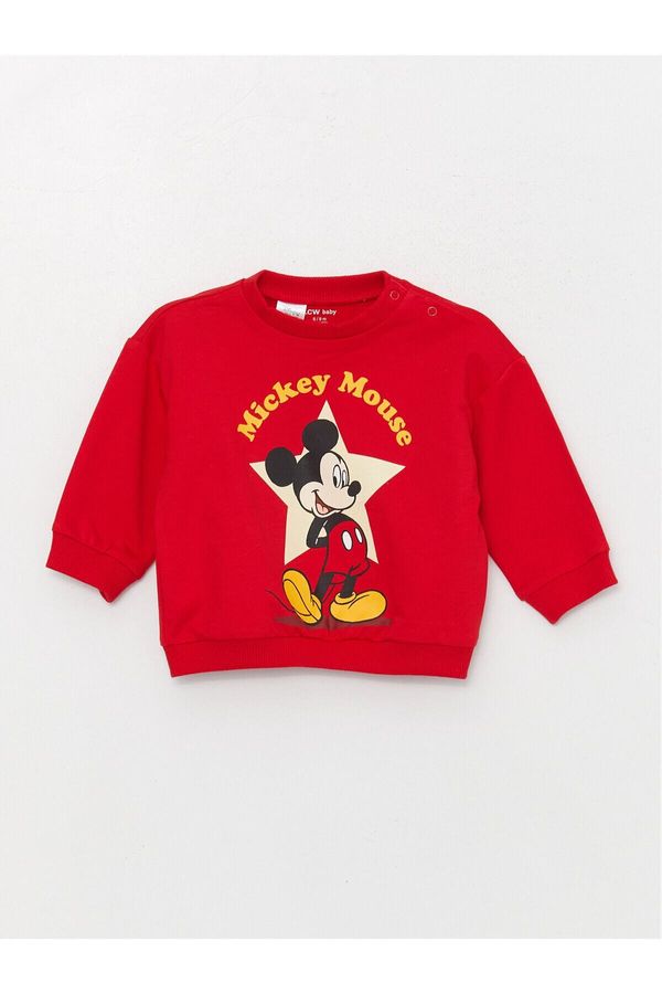 LC Waikiki LC Waikiki Crew Neck Long Sleeve Mickey Mouse Printed Baby Boy Sweatshirt and Tracksuit Bottom 2-Piece Set