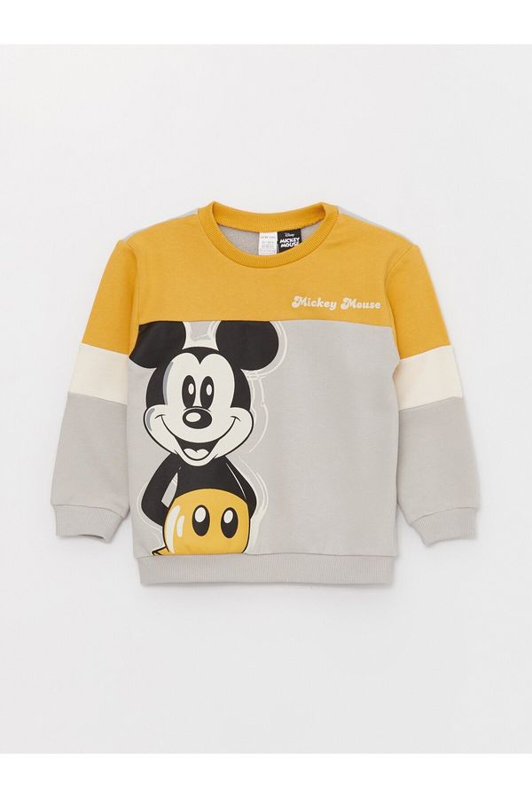 LC Waikiki LC Waikiki Crew Neck Long Sleeve Mickey Mouse Printed Baby Boy Sweatshirt