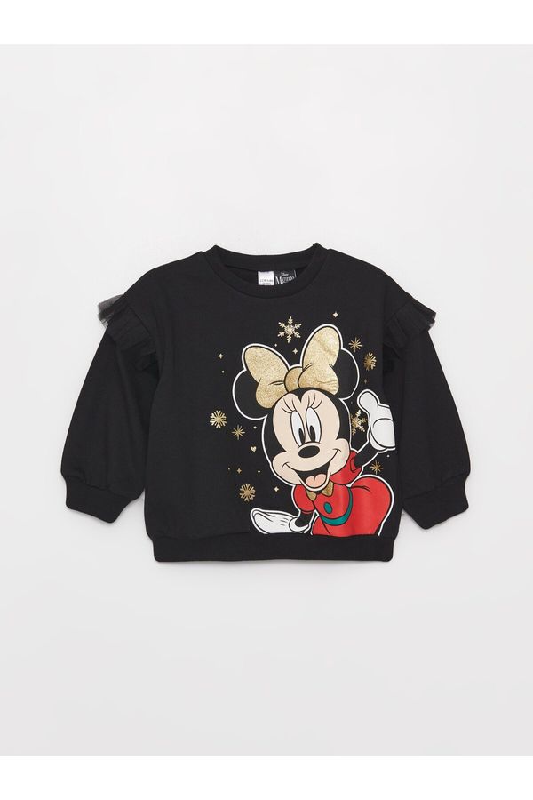 LC Waikiki LC Waikiki Crew Neck Long Sleeve Minnie Mouse Printed Baby Girl Sweatshirt