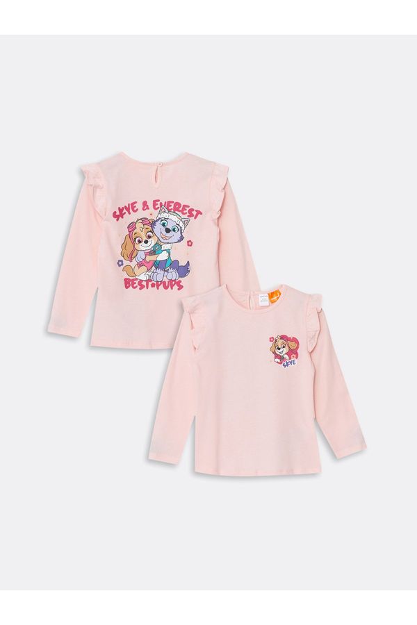 LC Waikiki LC Waikiki Crew Neck Long Sleeve Paw Patrol Printed Baby Girl T-Shirt