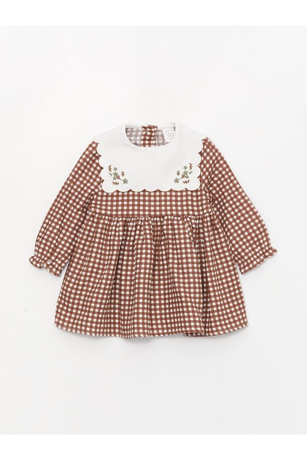 LC Waikiki LC Waikiki Crew Neck Long Sleeve Plaid Baby Girl Dress