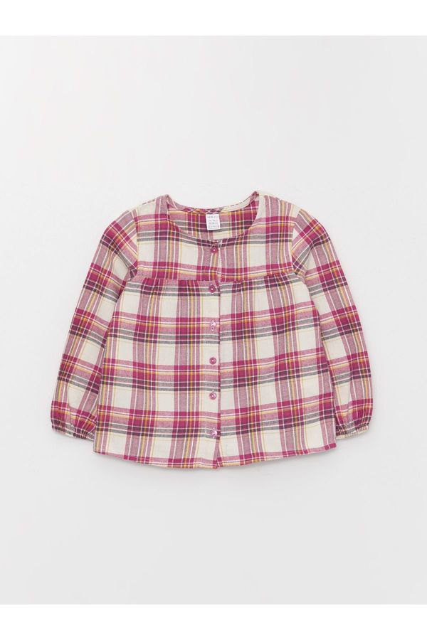 LC Waikiki LC Waikiki Crew Neck Long Sleeve Plaid Baby Girl Shirt