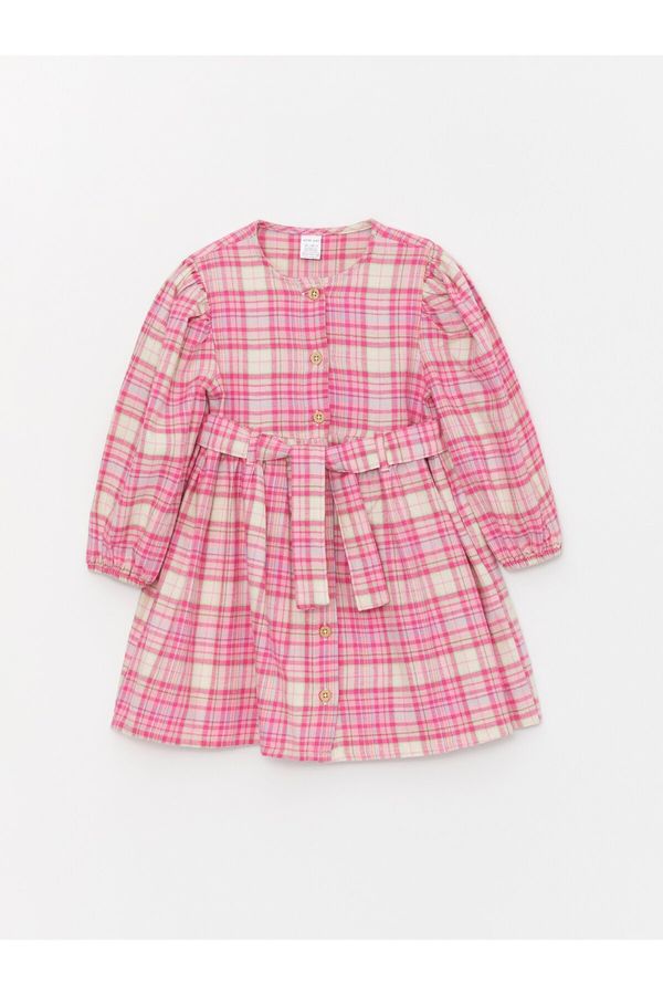 LC Waikiki LC Waikiki Crew Neck Long Sleeve Plaid Patterned Baby Girl Dress