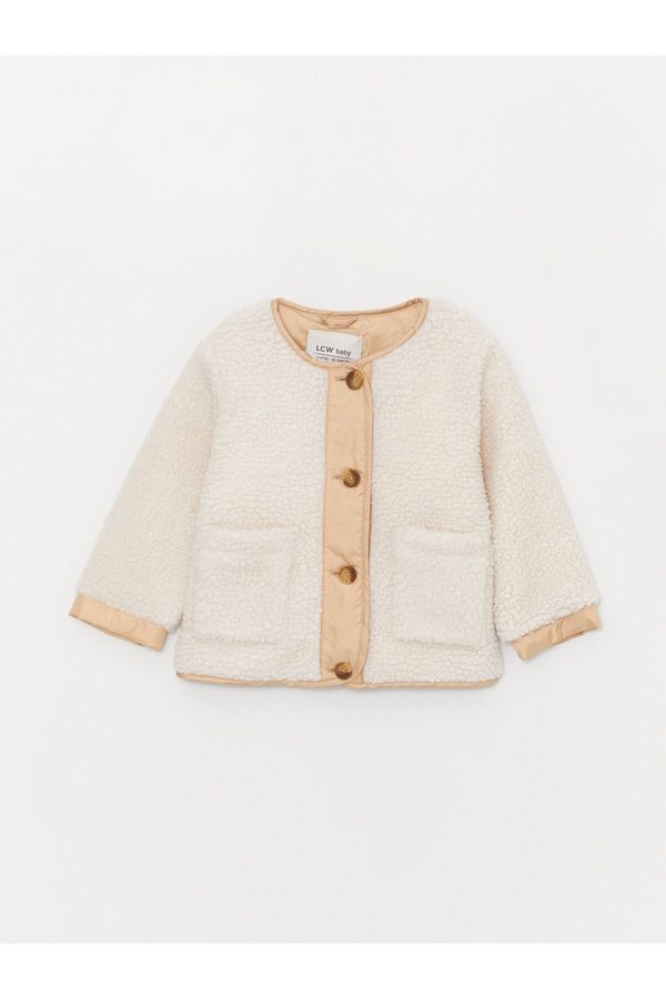 LC Waikiki LC Waikiki Crew Neck Long Sleeve Plush Baby Girl Coat