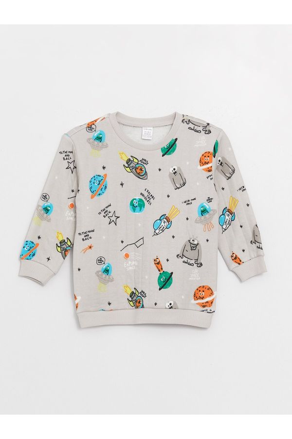 LC Waikiki LC Waikiki Crew Neck Long Sleeve Printed Baby Boy Sweatshirt