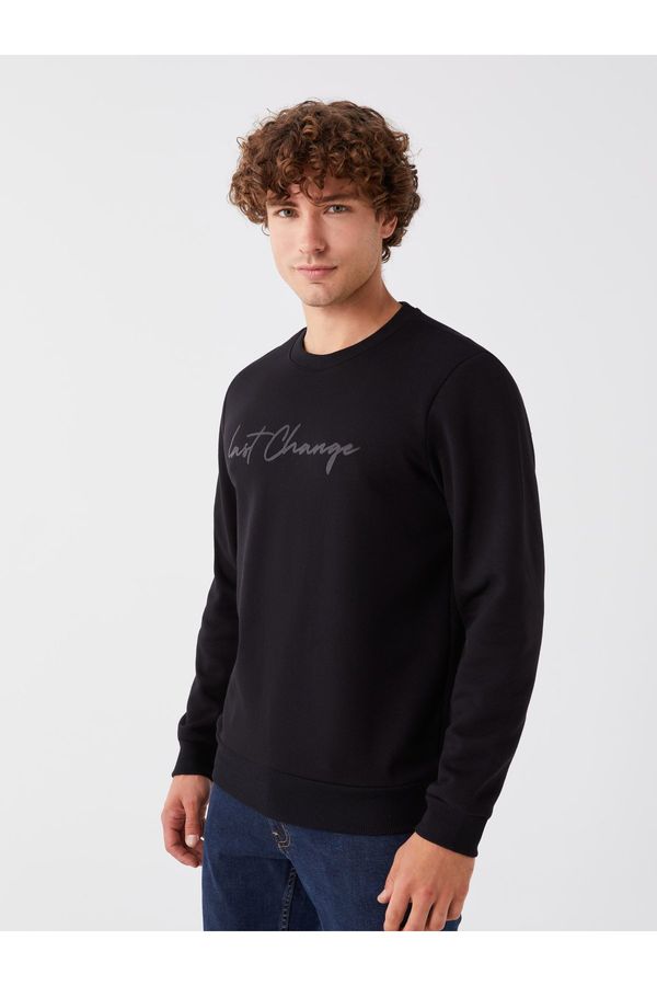 LC Waikiki LC Waikiki Crew Neck Long Sleeve Printed Men's Thick Sweatshirt -