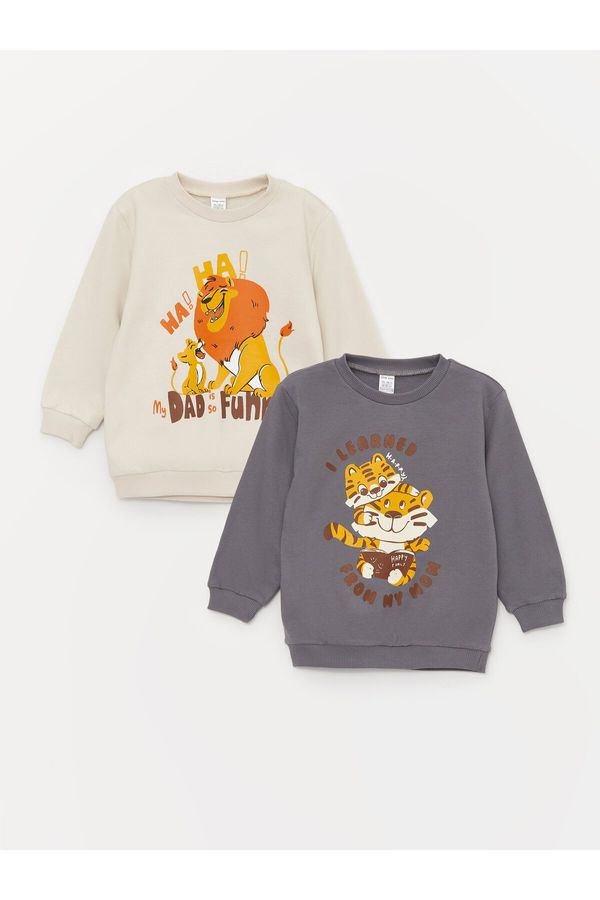 LC Waikiki LC Waikiki Crew Neck Long Sleeve Printed Sweatshirt for Baby Boy 2-pack.