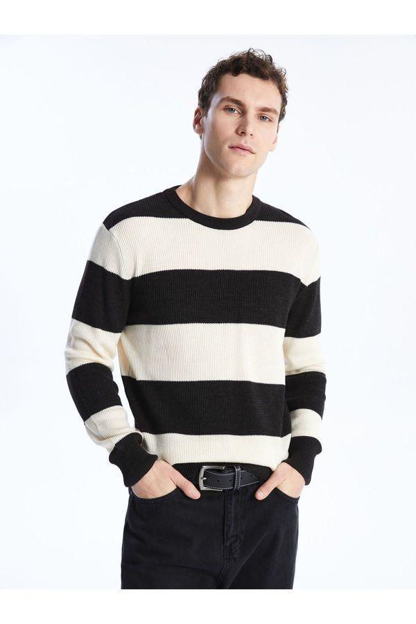 LC Waikiki LC Waikiki Crew Neck Long Sleeve Striped Men's Knitwear Sweater