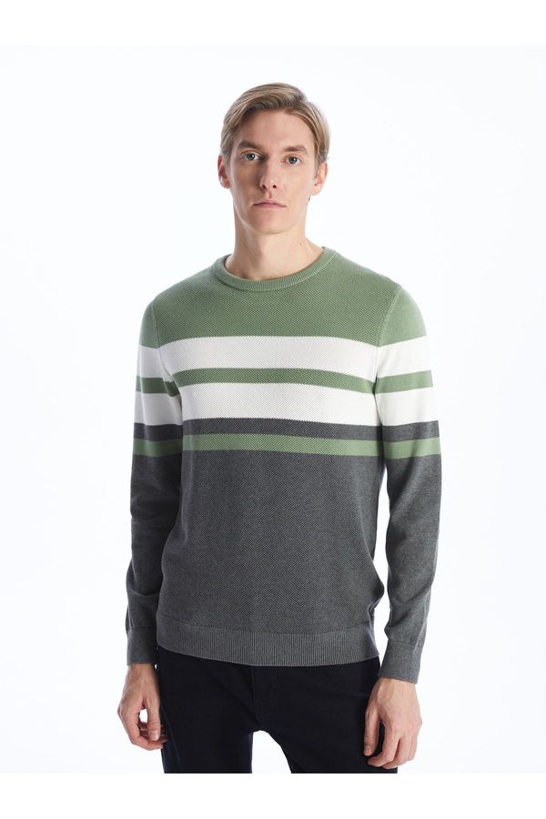 LC Waikiki LC Waikiki Crew Neck Long Sleeve Striped Men's Knitwear Sweater