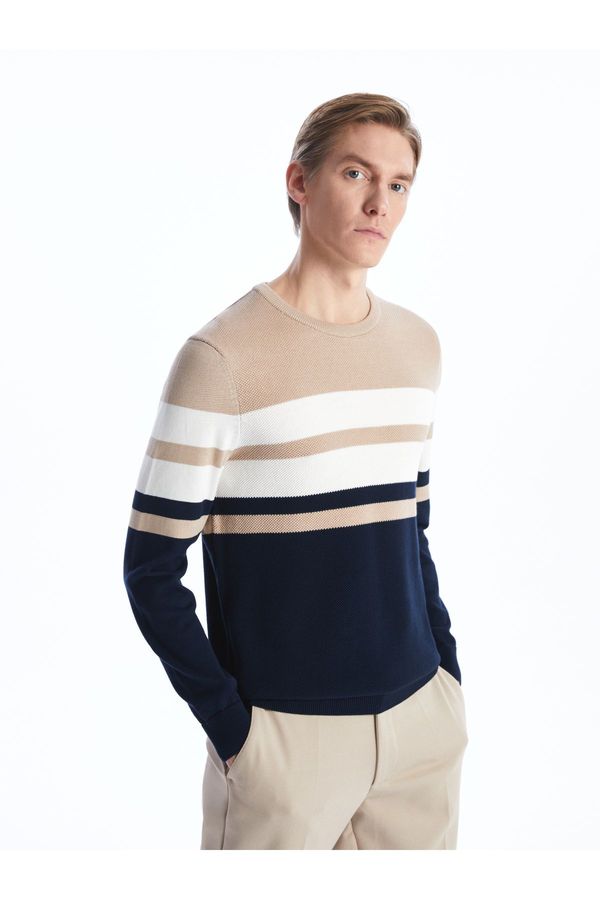 LC Waikiki LC Waikiki Crew Neck Long Sleeve Striped Men's Knitwear Sweater