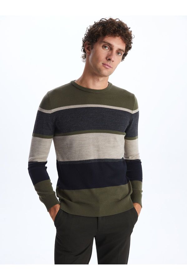 LC Waikiki LC Waikiki Crew Neck Long Sleeve Striped Men's Knitwear Sweater