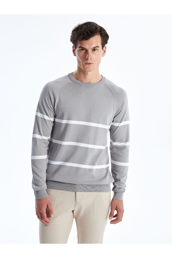 LC Waikiki LC Waikiki Crew Neck Long Sleeve Striped Men's Knitwear Sweater