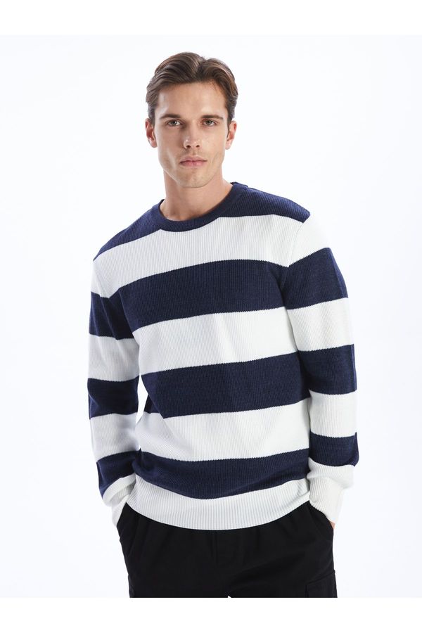 LC Waikiki LC Waikiki Crew Neck Long Sleeve Striped Men's Knitwear Sweater -