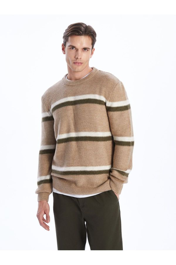 LC Waikiki LC Waikiki Crew Neck Long Sleeve Striped Men's Knitwear Sweater