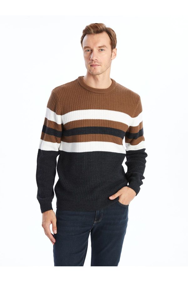 LC Waikiki LC Waikiki Crew Neck Long Sleeve Striped Men's Knitwear Sweater