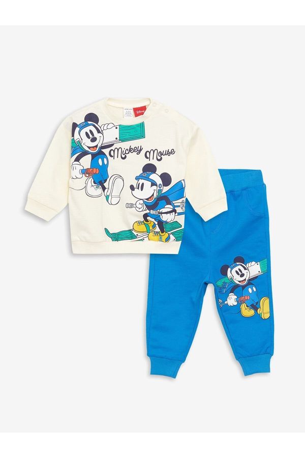 LC Waikiki LC Waikiki Crew Neck Mickey Mouse Printed Baby Boy T-Shirt and Tracksuit Bottom 2-Piece Set