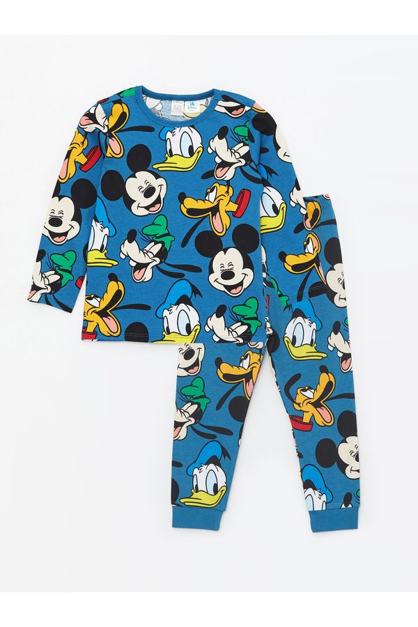 LC Waikiki LC Waikiki Crew Neck Mickey Mouse Printed Baby Boy T-Shirt and Tracksuit Bottom 2 Set