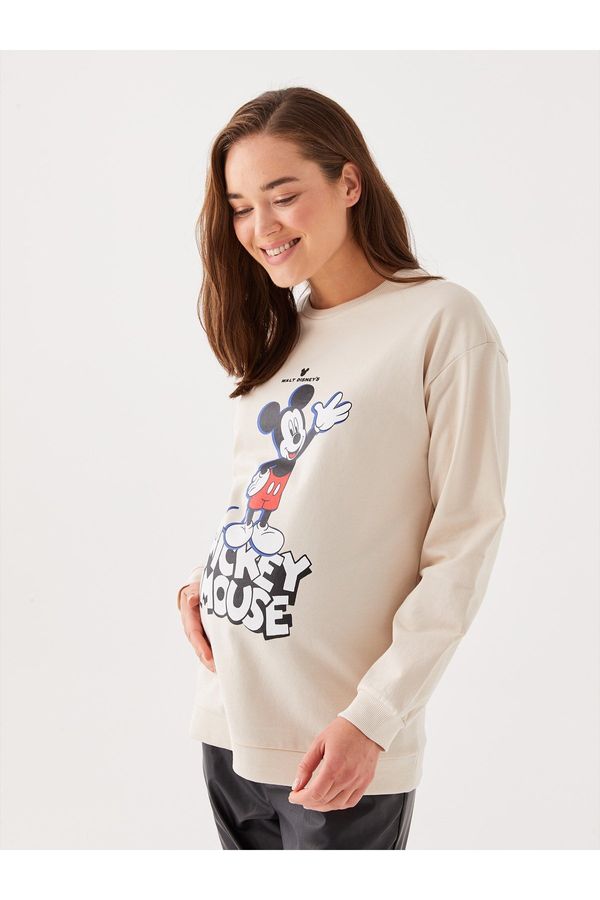 LC Waikiki LC Waikiki Crew Neck Mickey Mouse Printed Long Sleeve Maternity Sweatshirt.