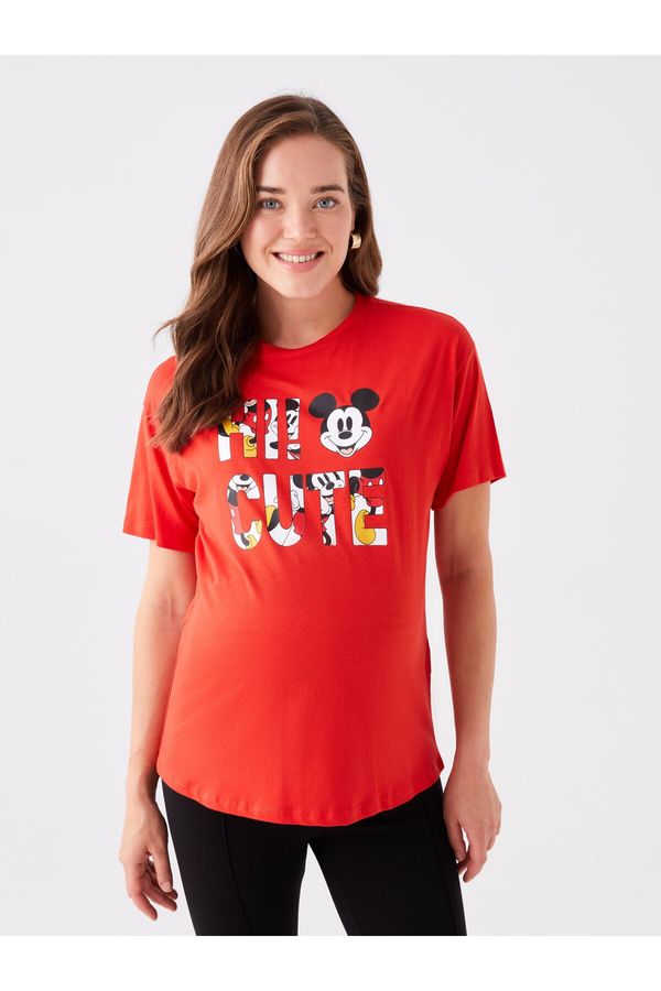 LC Waikiki LC Waikiki Crew Neck Mickey Mouse Printed Short Sleeve Maternity T-Shirt