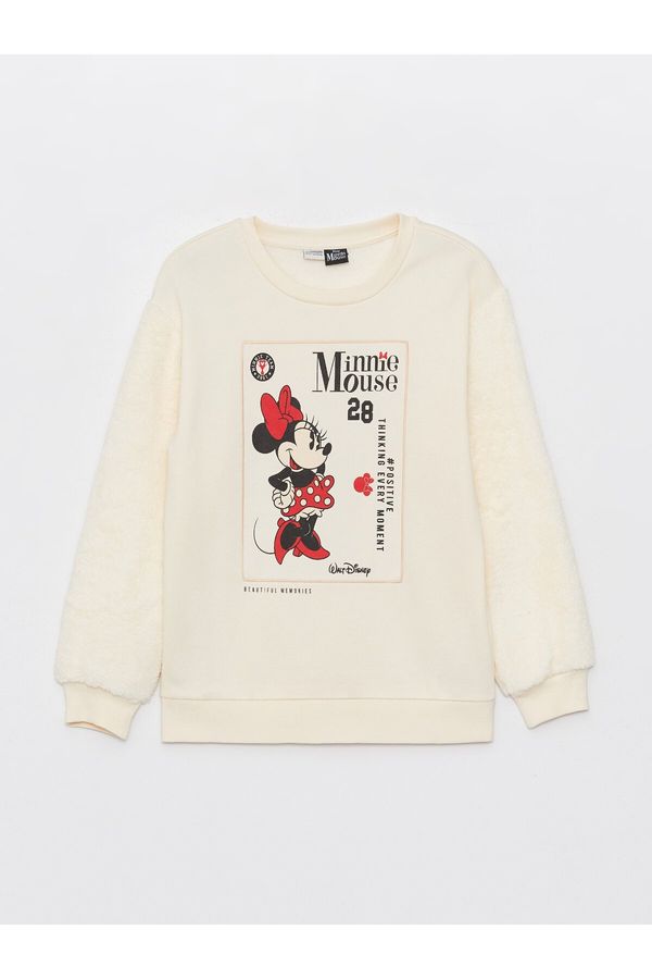 LC Waikiki LC Waikiki Crew Neck Minnie Mouse Printed Long Sleeve Girl's Sweatshirt