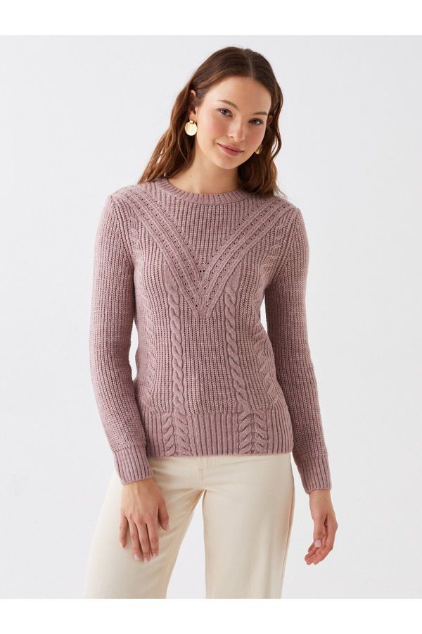 LC Waikiki LC Waikiki Crew Neck Openwork Long Sleeve Women's Knitwear Sweater