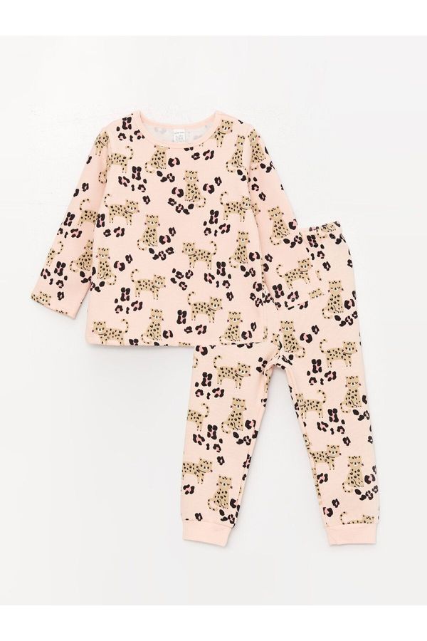 LC Waikiki LC Waikiki Crew Neck Printed Baby Girl Pajama Set