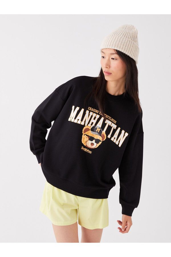 LC Waikiki LC Waikiki Crew Neck Printed Long Sleeve Oversize Women's Sweatshirt