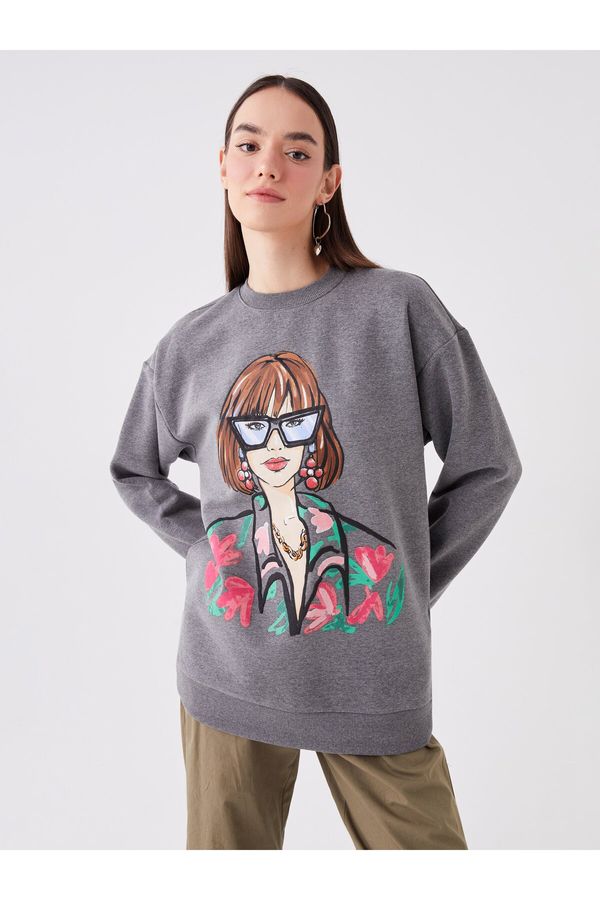 LC Waikiki LC Waikiki Crew Neck Printed Long Sleeve Women's Sweatshirt