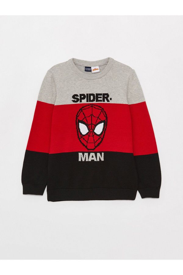 LC Waikiki LC Waikiki Crew Neck Spiderman Patterned Long Sleeve Boy's Knitwear Sweater