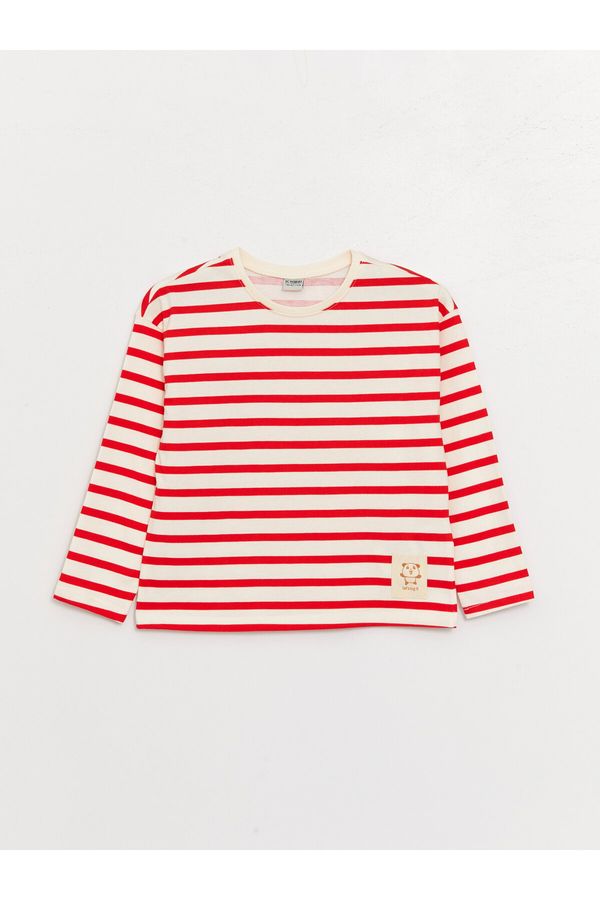 LC Waikiki LC Waikiki Crew Neck Striped Long Sleeve Girl's T-Shirt