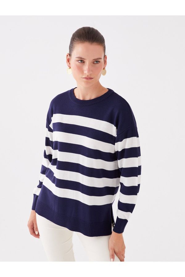 LC Waikiki LC Waikiki Crew Neck Striped Long Sleeve Oversize Women's Knitwear Sweater