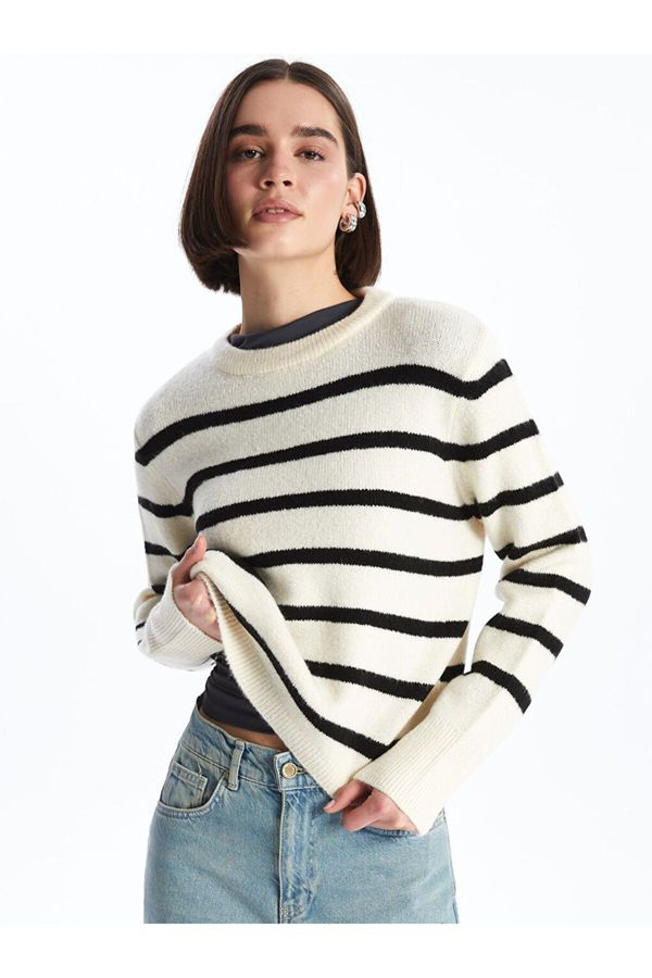 LC Waikiki LC Waikiki Crew Neck Striped Long Sleeve Women's Knitwear Sweater