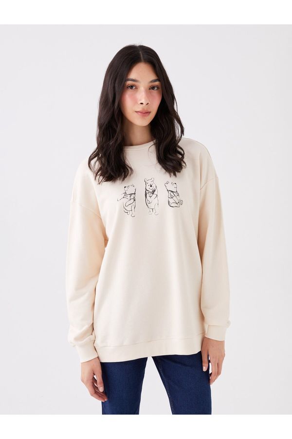 LC Waikiki LC Waikiki Crew Neck Winnie the Pooh Printed Long Sleeve Oversize Women's Sweatshirt