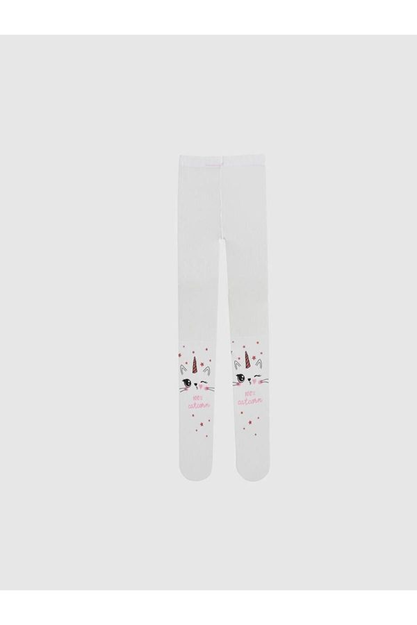 LC Waikiki LC Waikiki Ecru Patterned Girls Tights