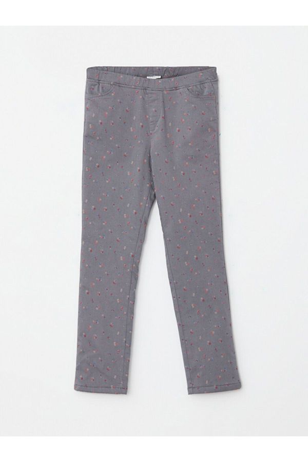 LC Waikiki LC Waikiki Elastic Waist Printed Gabardine Fleece Lined Girl's Trousers