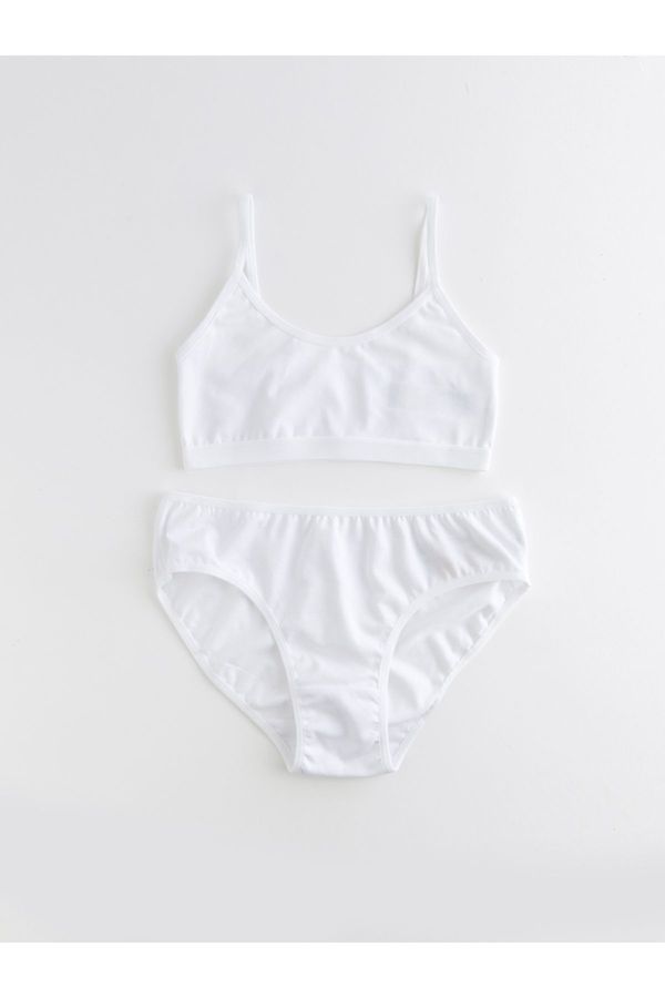 LC Waikiki LC Waikiki Girls' Basic Cotton Bustier and Panties.