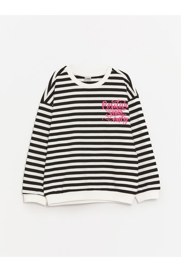 LC Waikiki LC Waikiki Girls' Crew Neck Striped Long Sleeve Sweatshirt